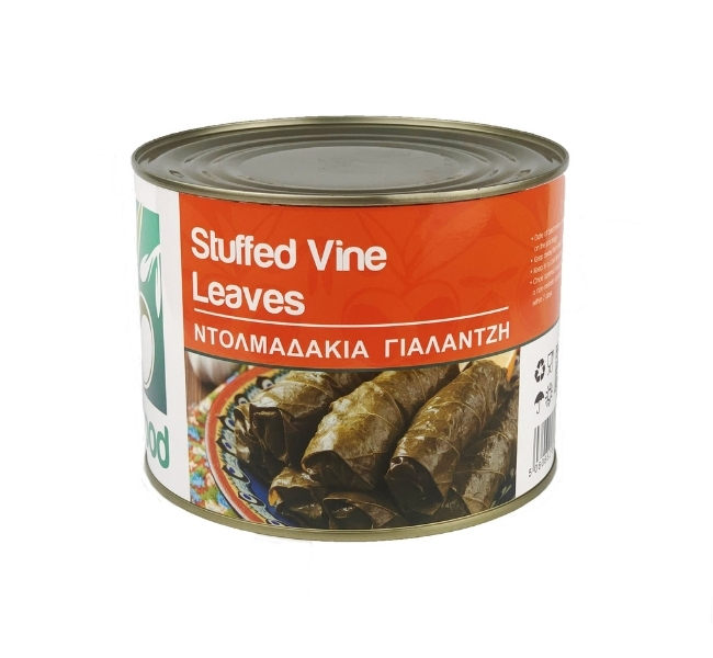 Image shows Tinned Stuffed Vine Leaves from Midsummer Olives